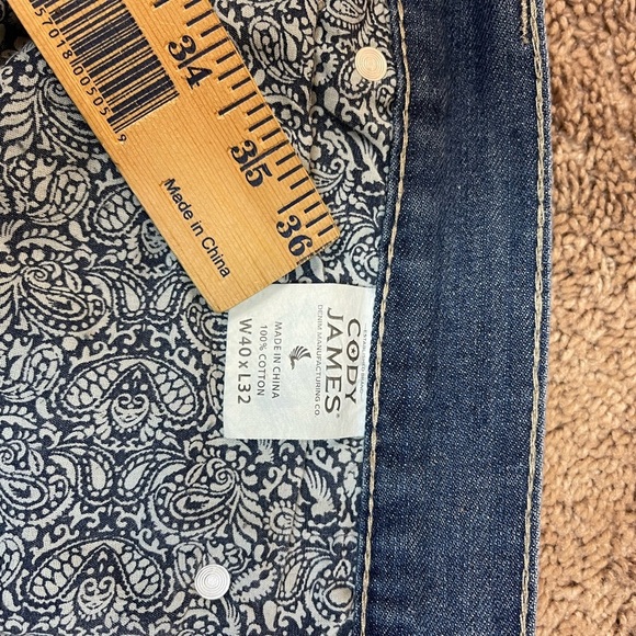 Cody James Denim Slim Straight Western Jeans Size 40 X 32 - Picture 7 of 11